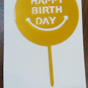 Happy birthday smiley cake topper